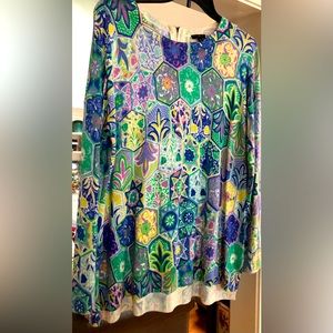 Talbots Multicolor Patterned Crew Neck Sweater